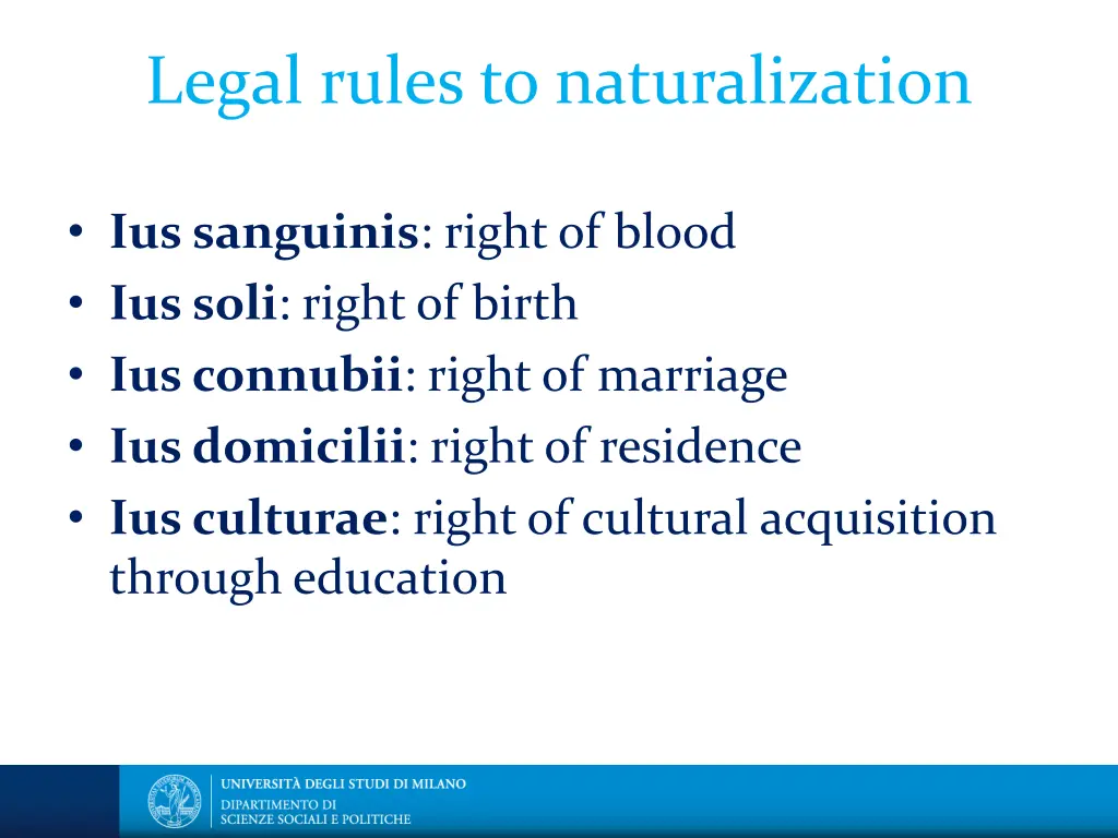 legal rules to naturalization