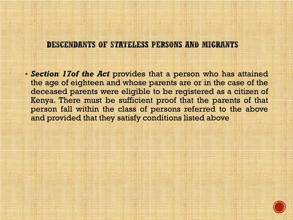 descendants of stateless persons and migrants