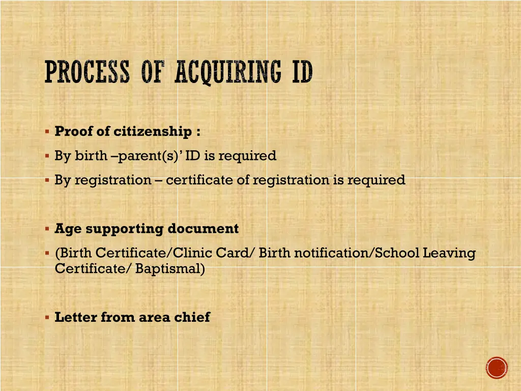 process of acquiring id