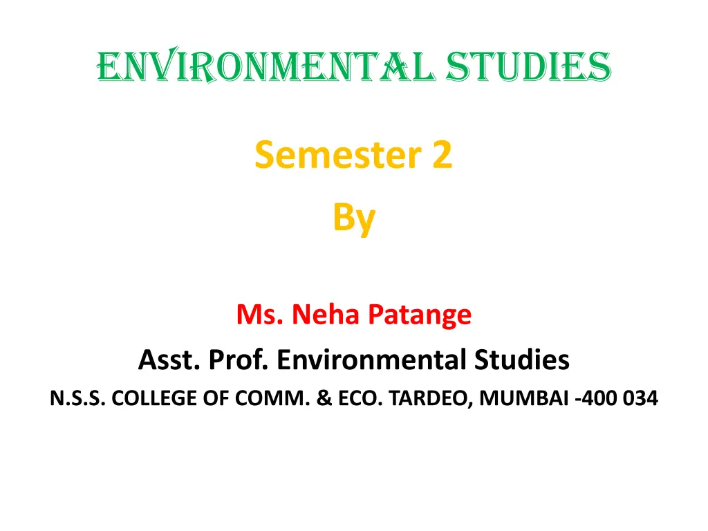 environmental studies