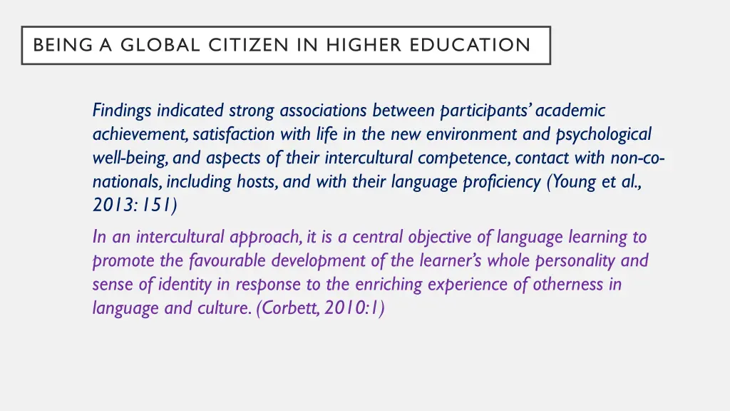 being a global citizen in higher education