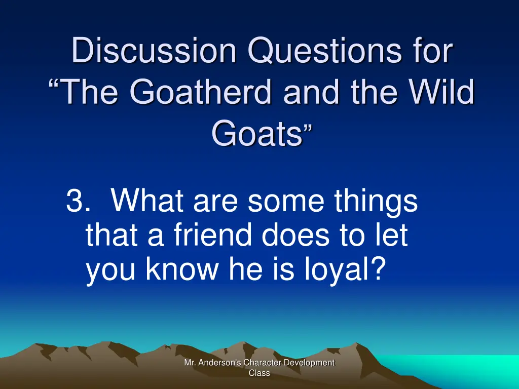 discussion questions for the goatherd 2