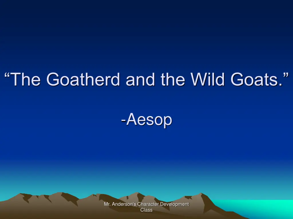 the goatherd and the wild goats