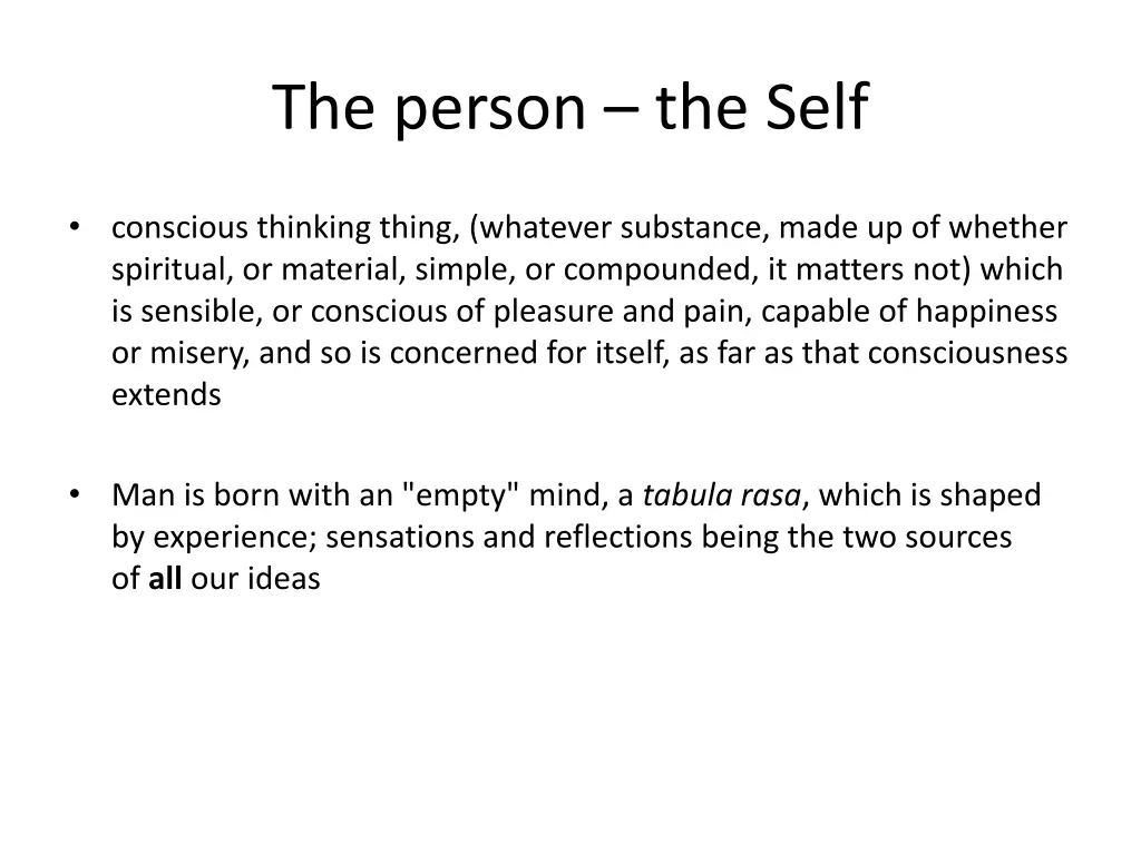 the person the self