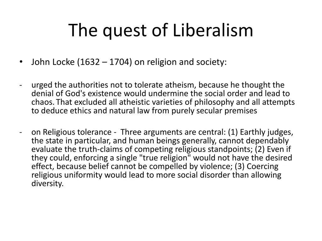 the quest of liberalism