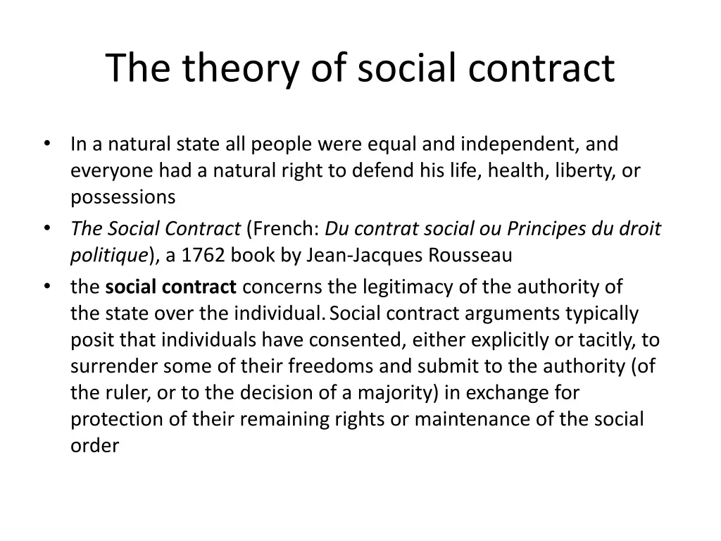 the theory of social contract