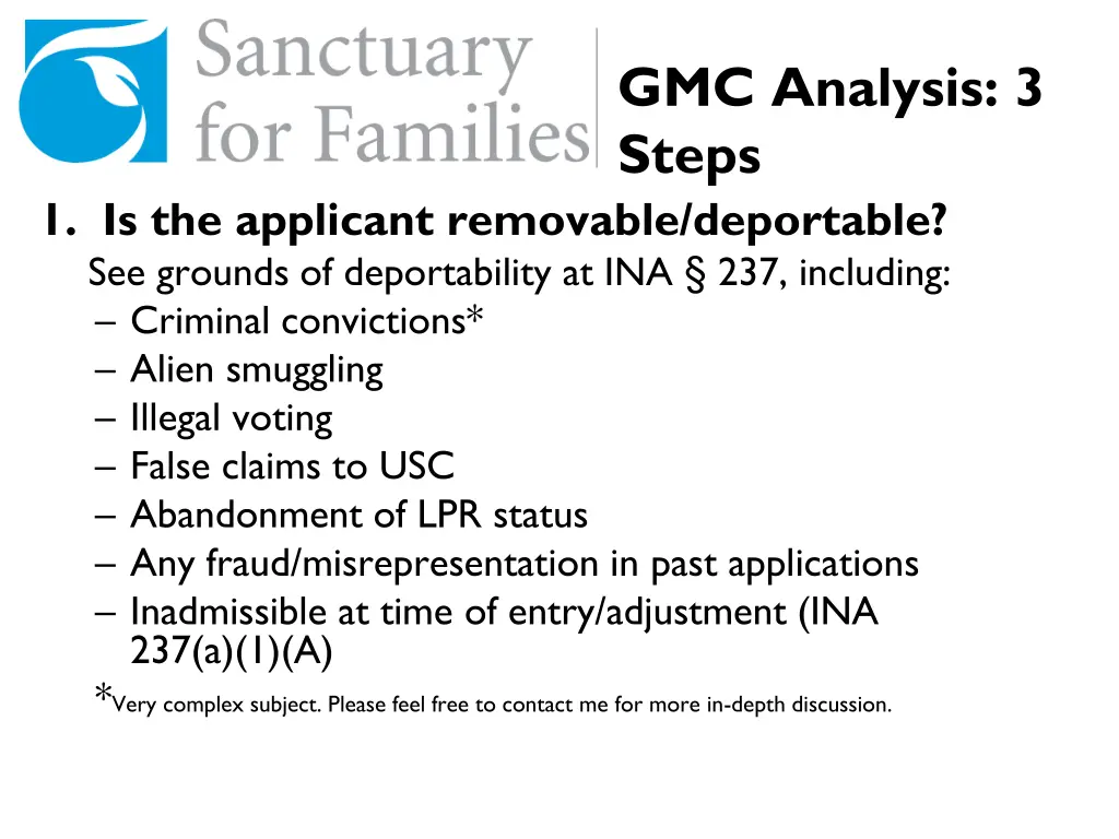 gmc analysis 3 steps