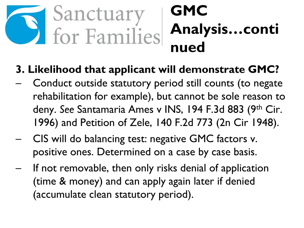 gmc analysis conti nued