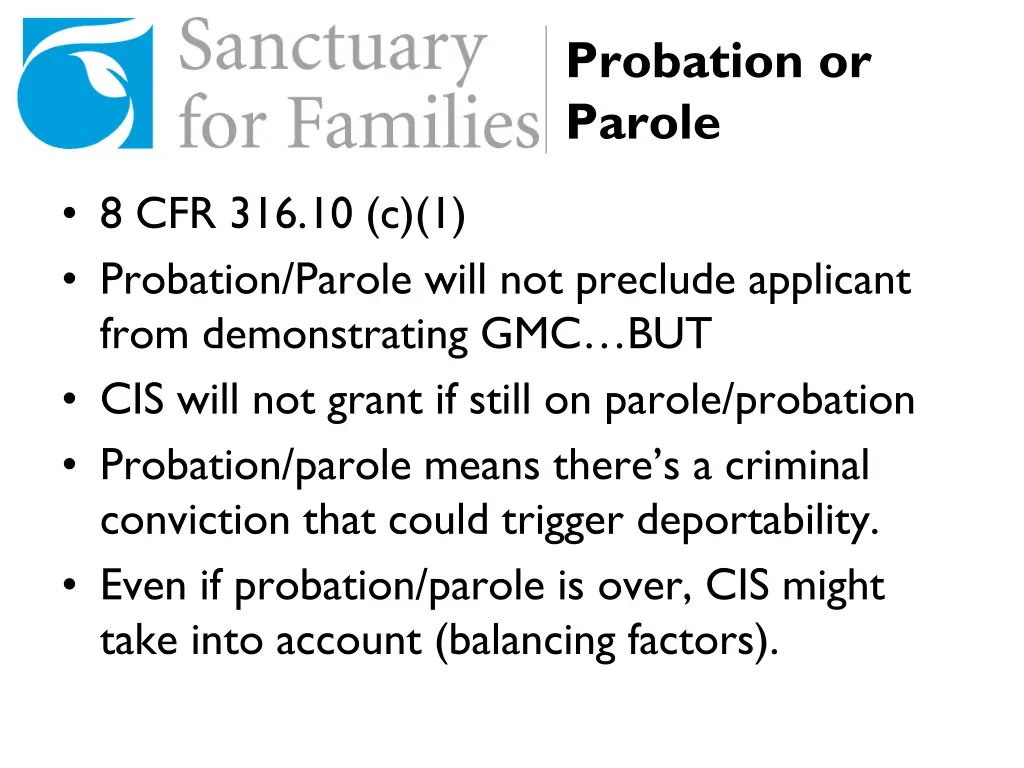 probation or parole