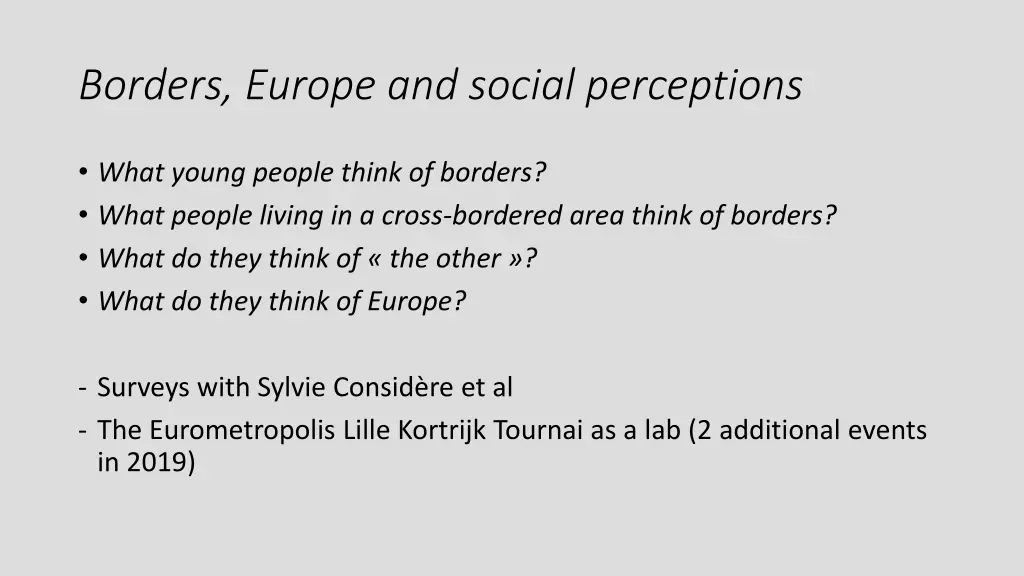 borders europe and social perceptions