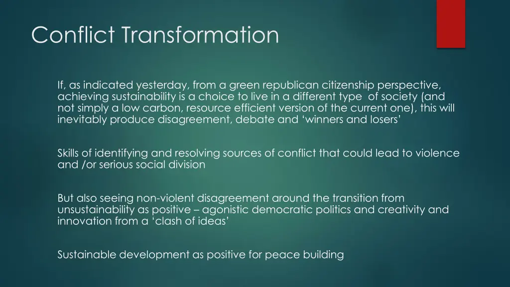 conflict transformation