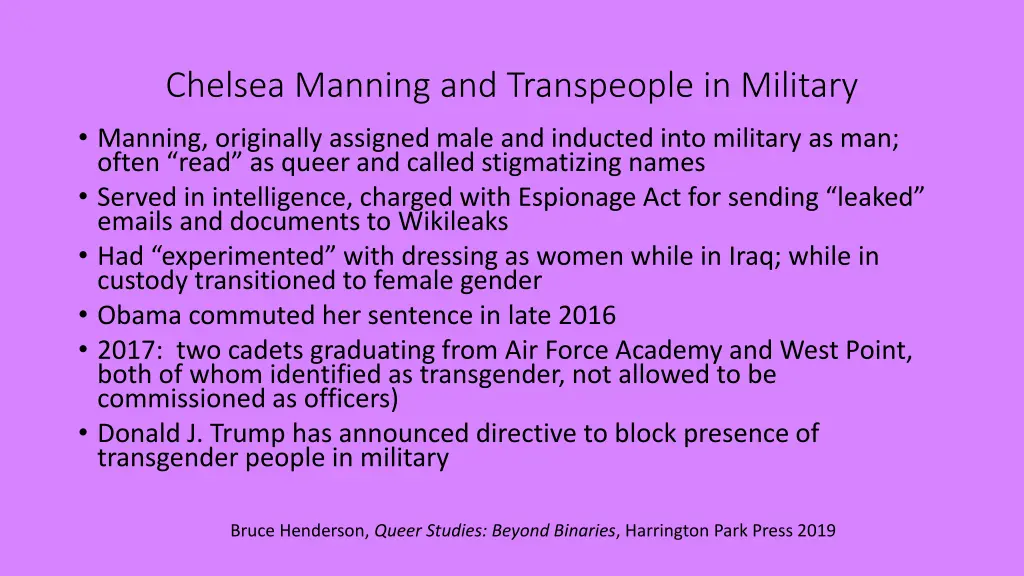 chelsea manning and transpeople in military