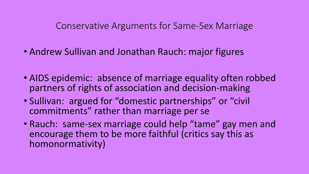 conservative arguments for same sex marriage