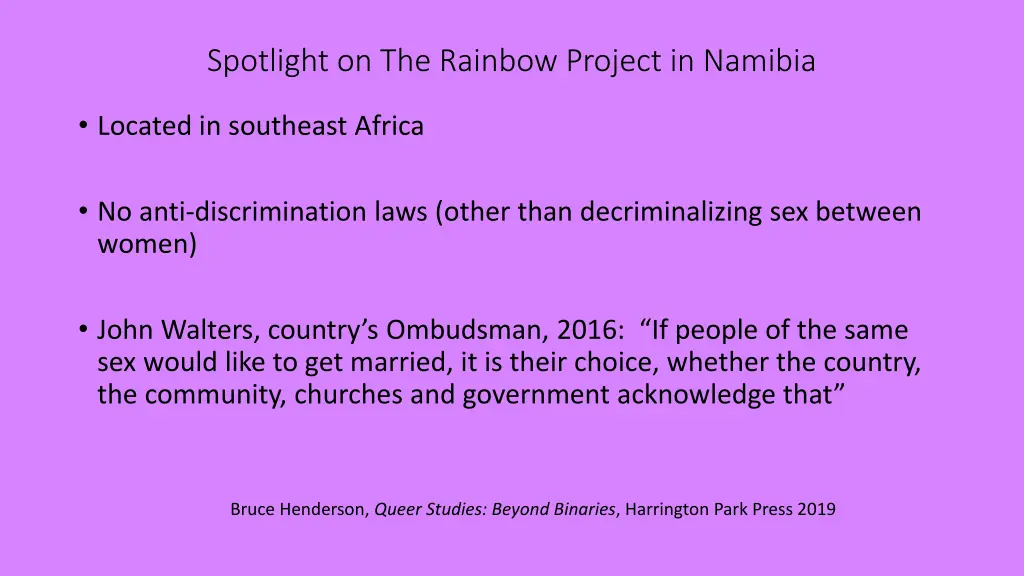 spotlight on the rainbow project in namibia