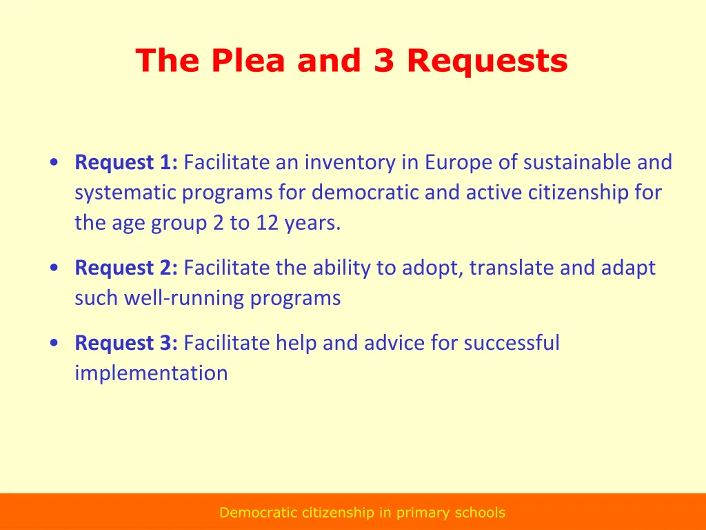 the plea and 3 requests