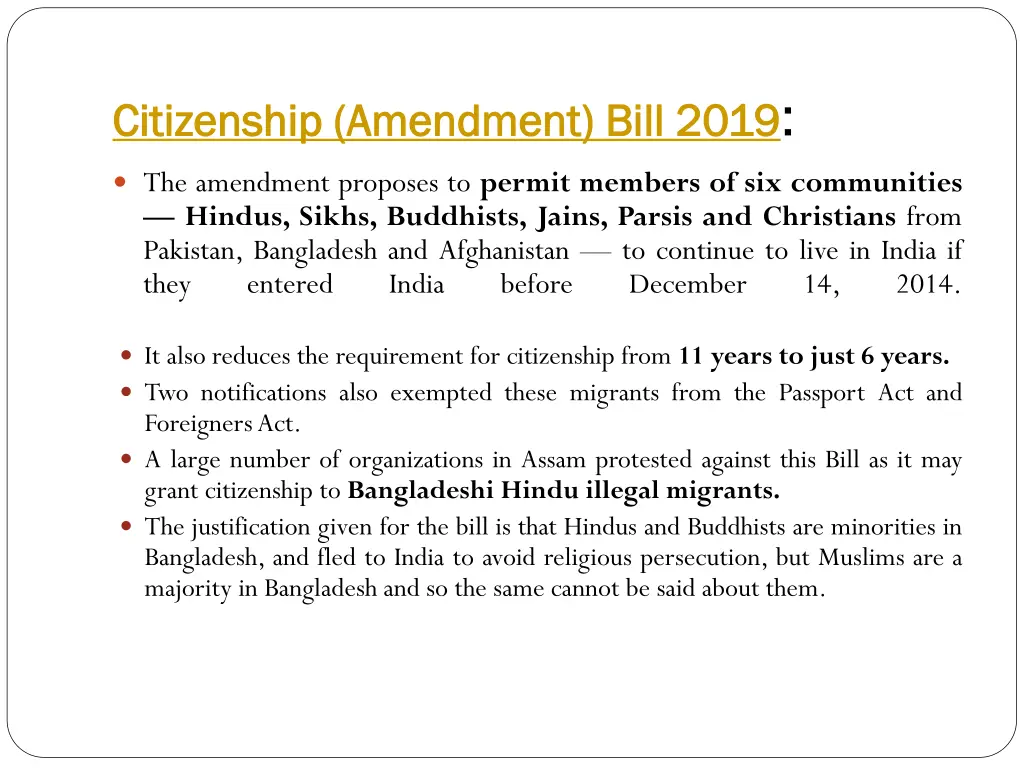 citizenship amendment bill 2019 citizenship