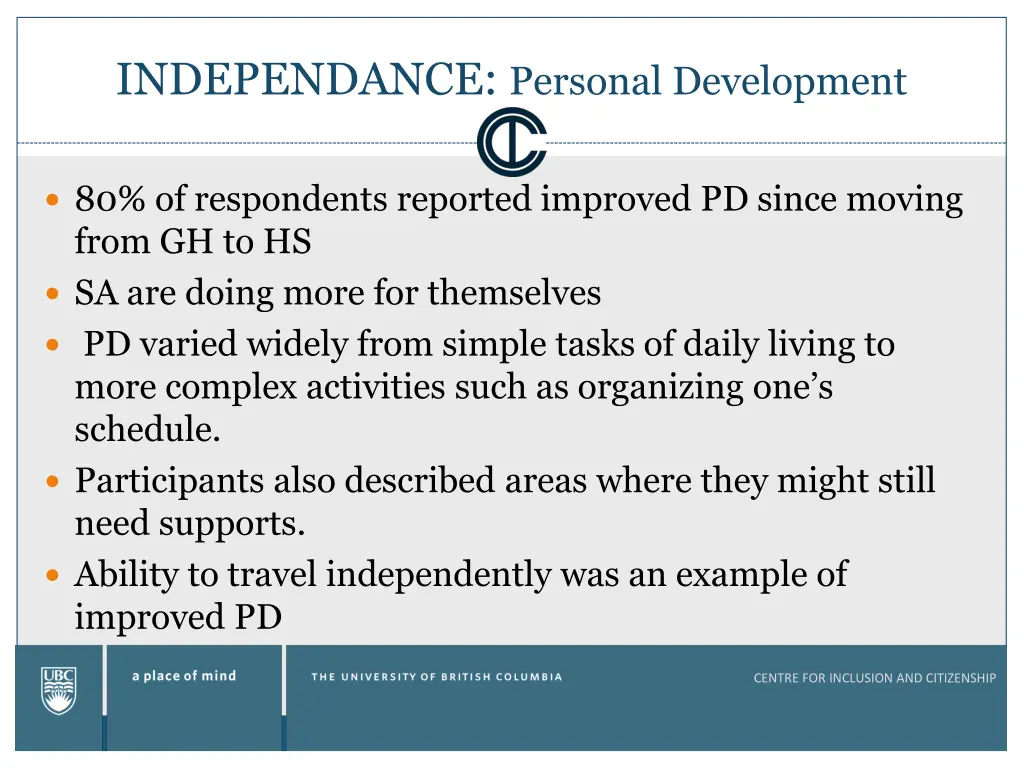 independance personal development