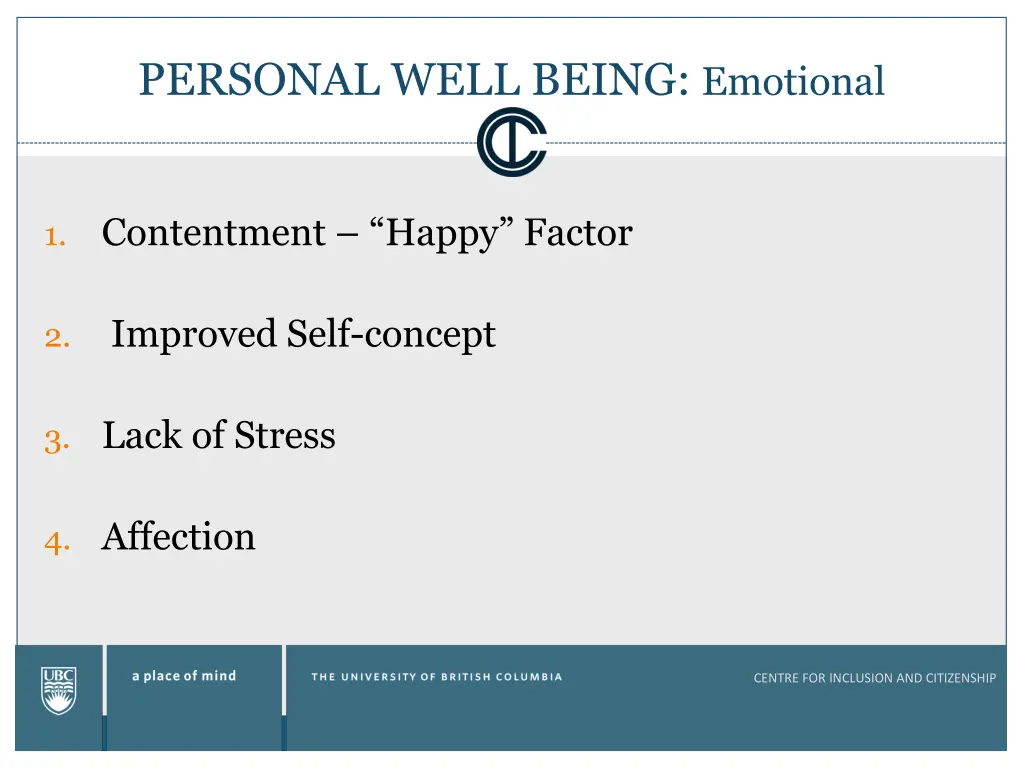 personal well being emotional