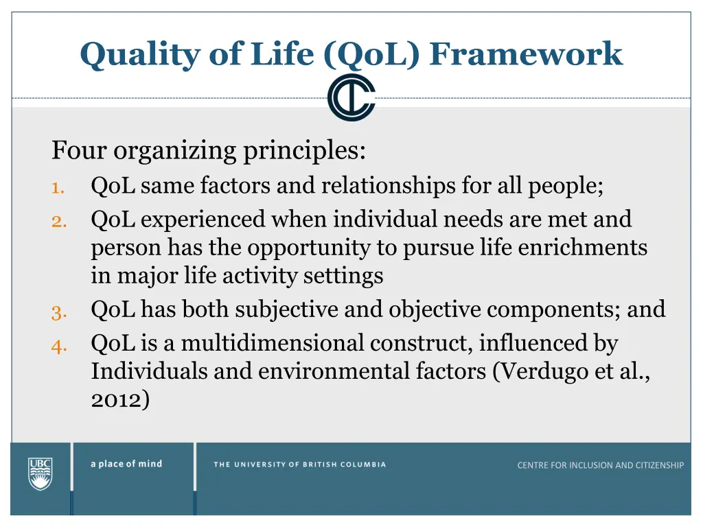 quality of life qol framework 1