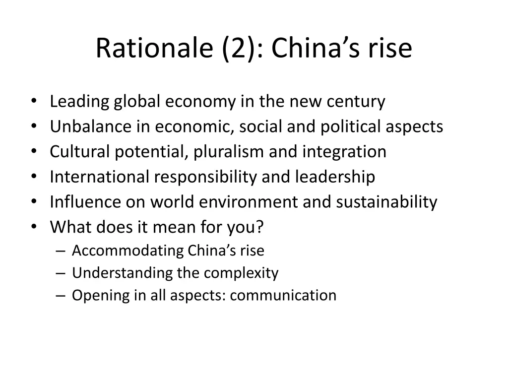 rationale 2 china s rise