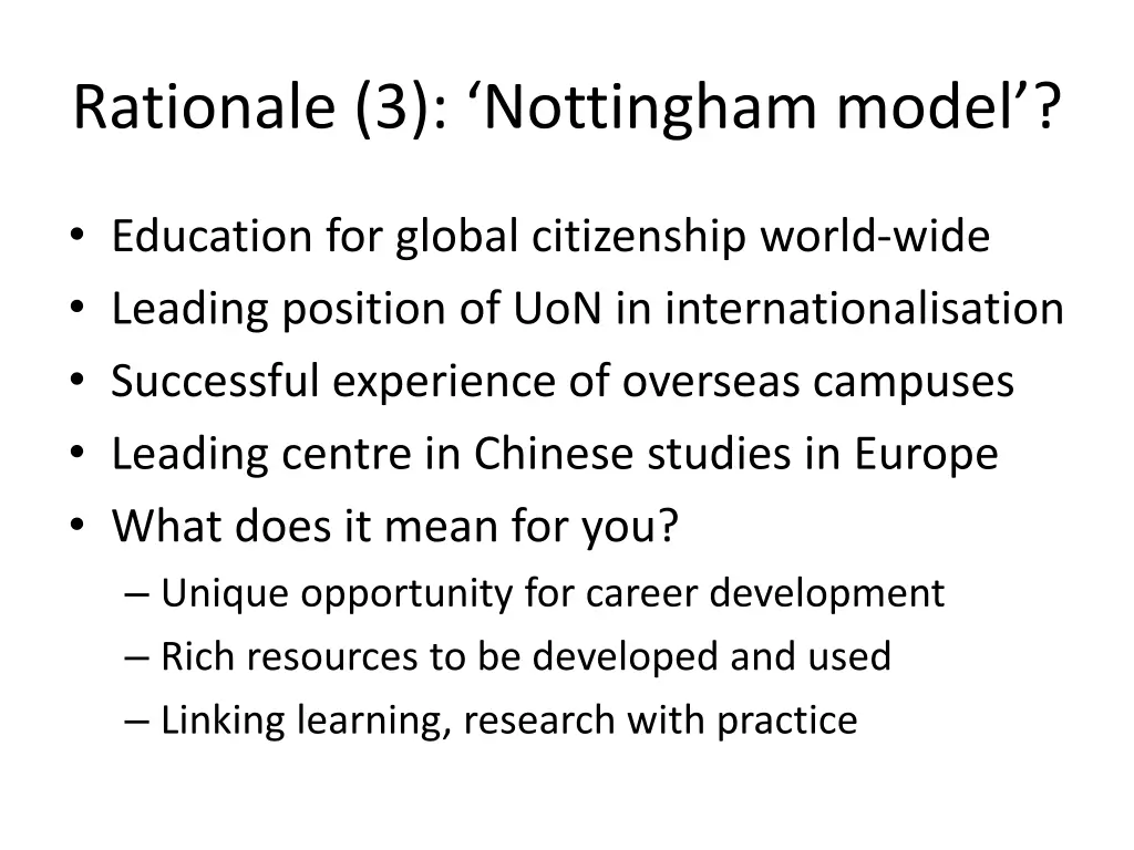 rationale 3 nottingham model