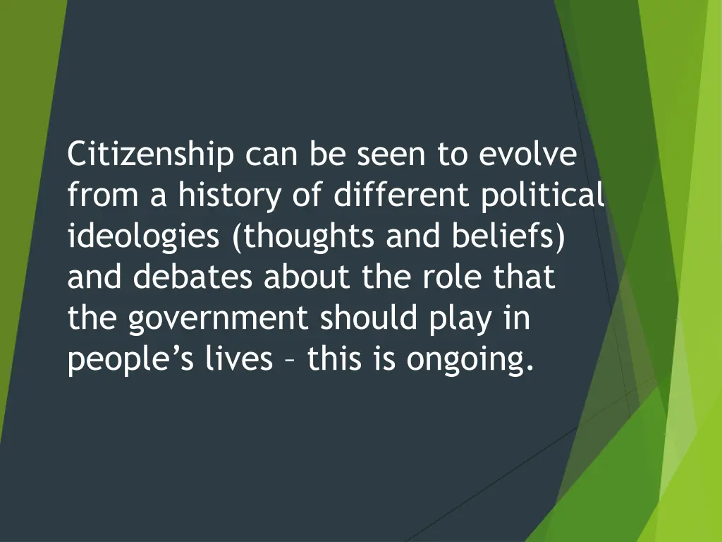 citizenship can be seen to evolve from a history