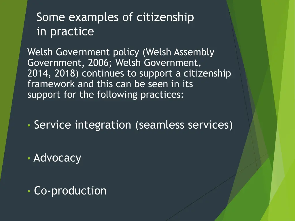 some examples of citizenship in practice