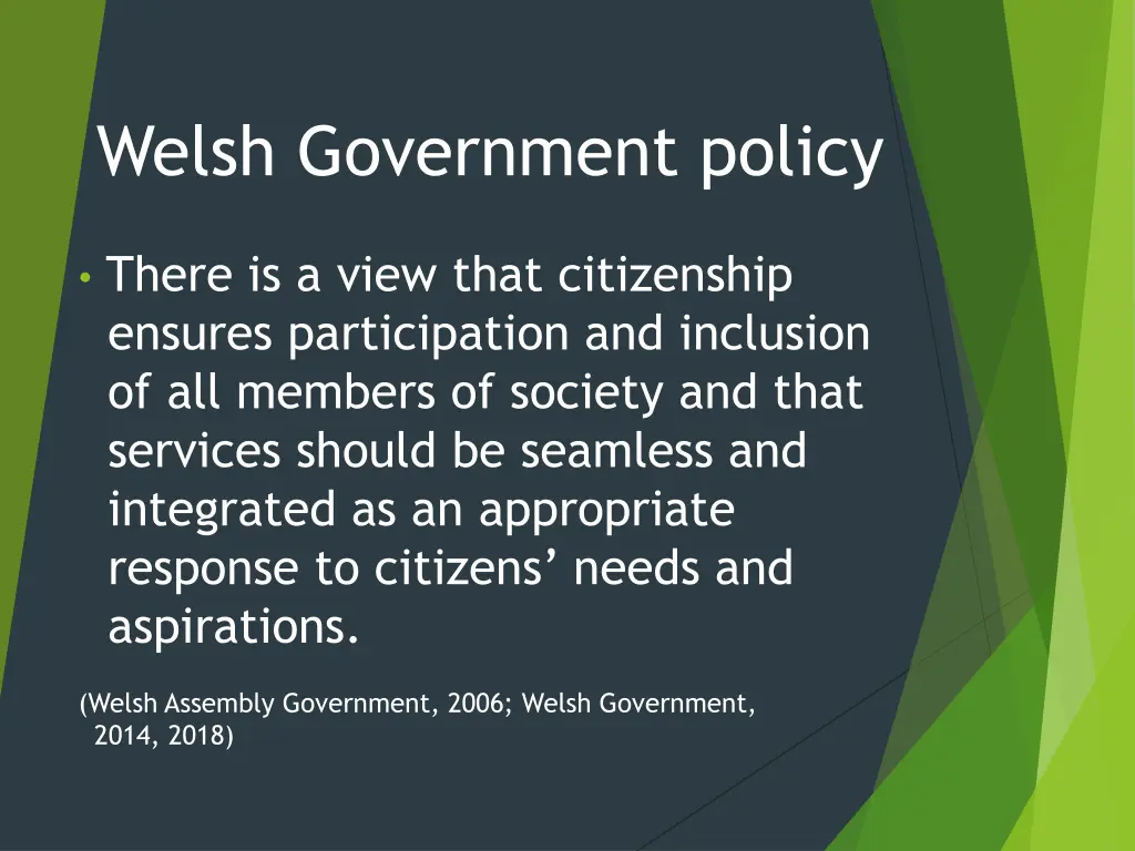 welsh government policy 1