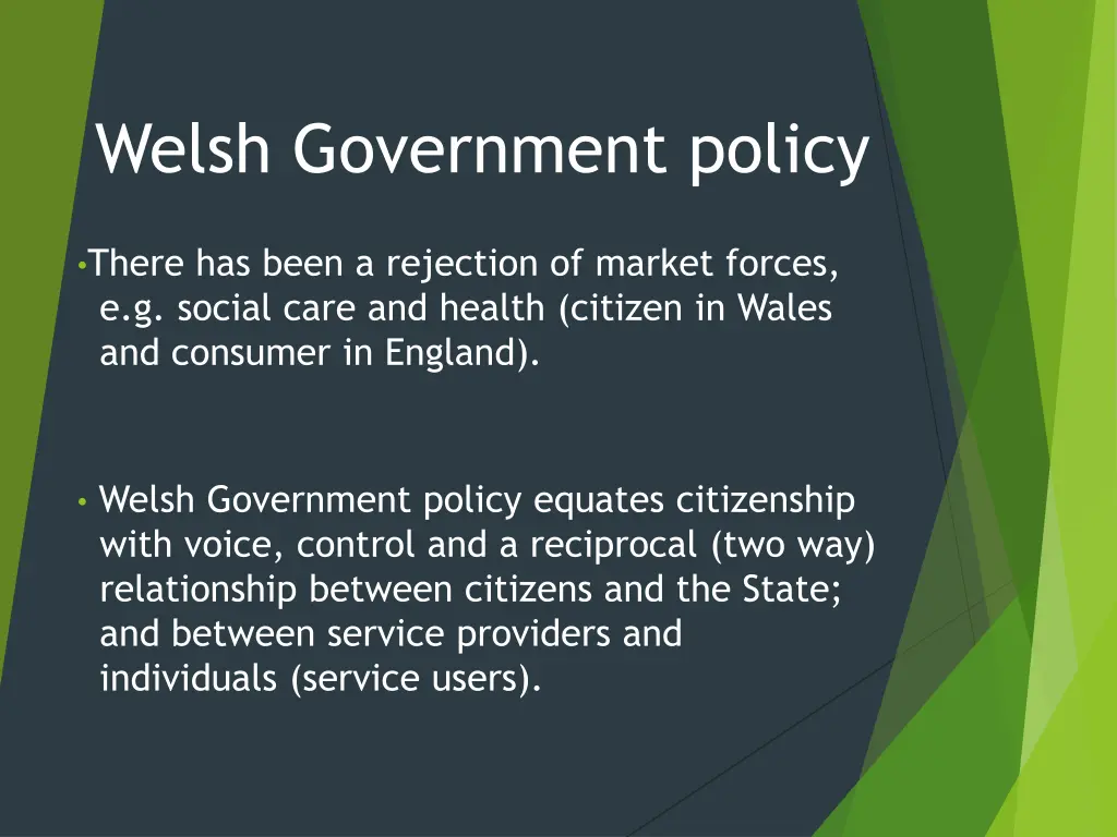 welsh government policy