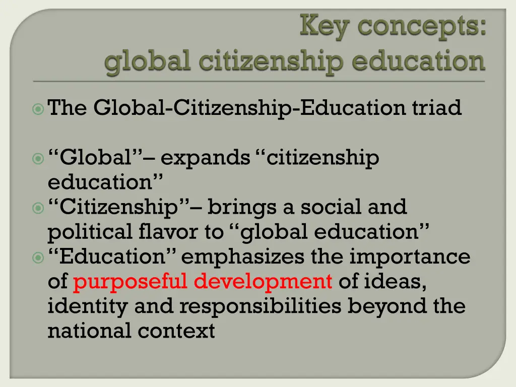 the global citizenship education triad