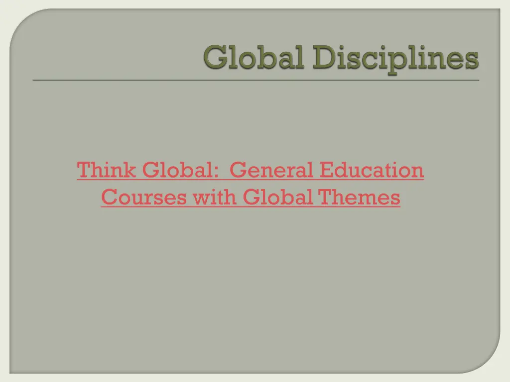 think global general education courses with