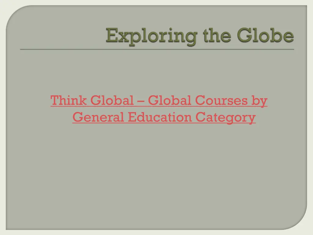 think global global courses by general education