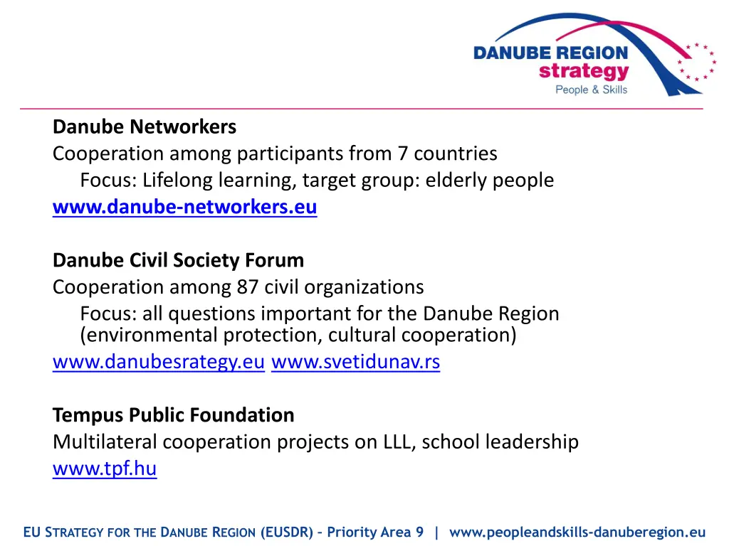 danube networkers cooperation among participants