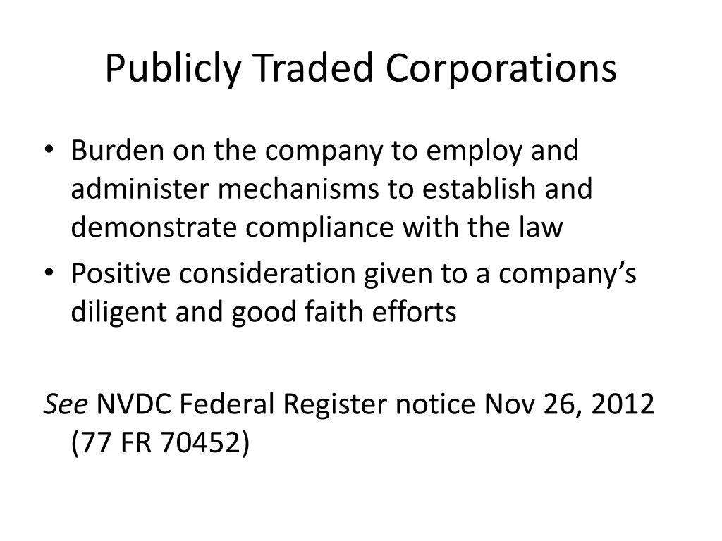 publicly traded corporations