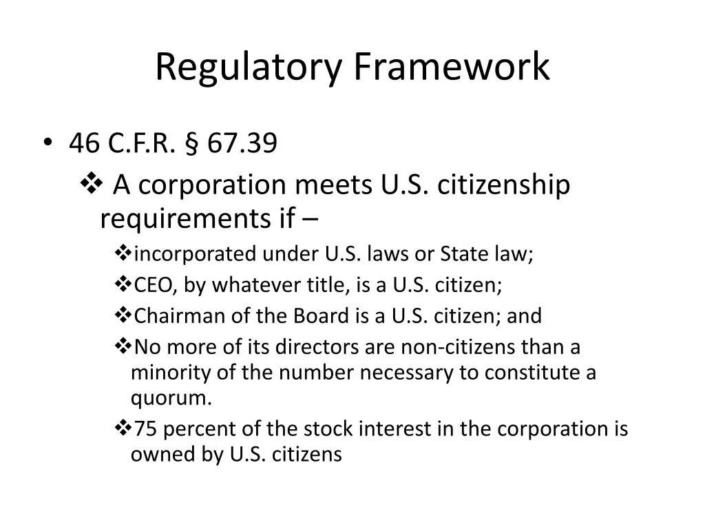 regulatory framework 1