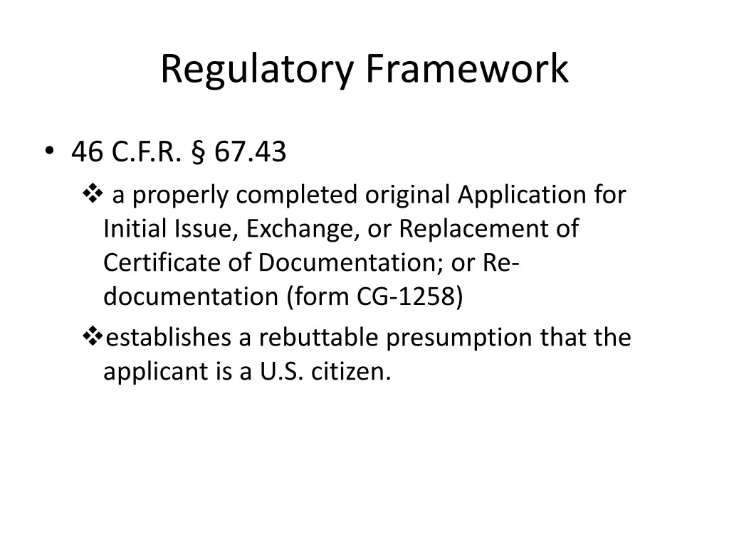 regulatory framework 2