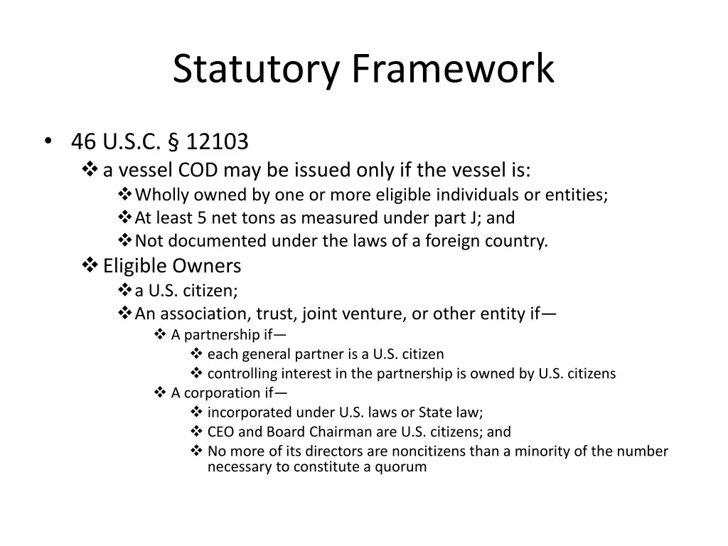 statutory framework 1