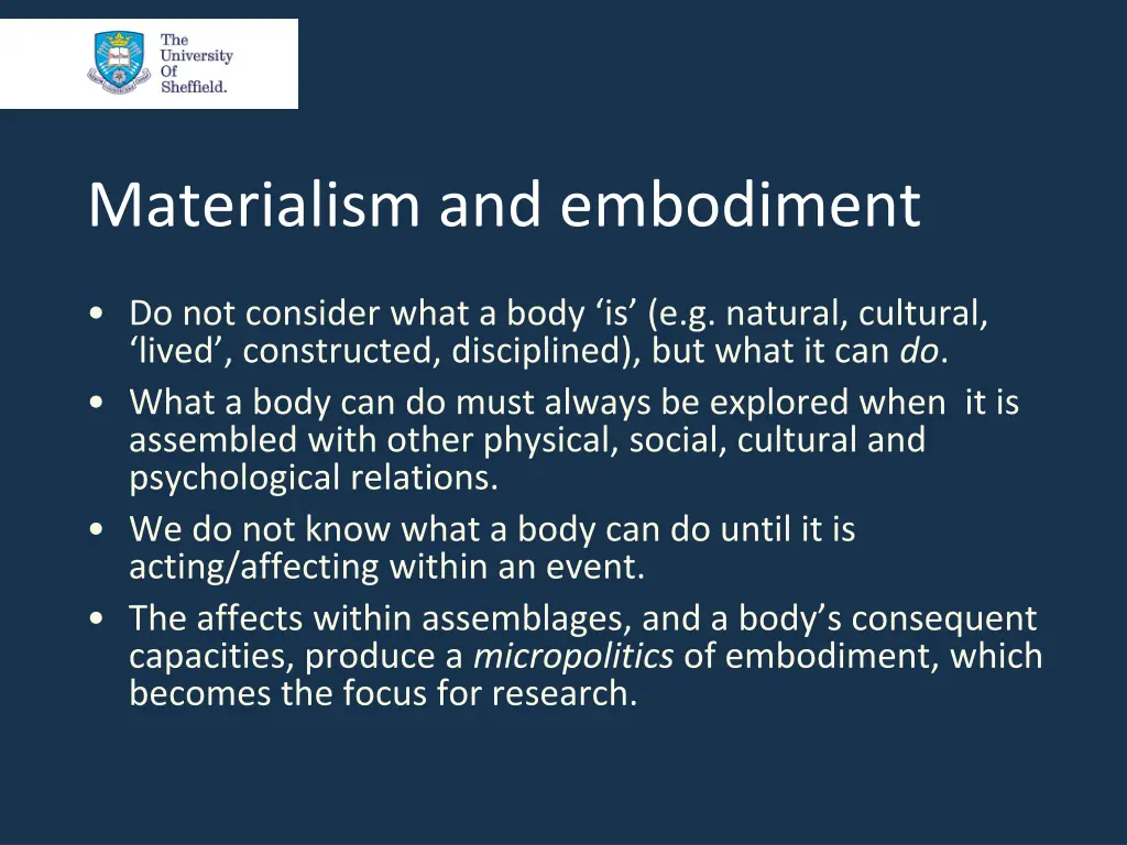 materialism and embodiment