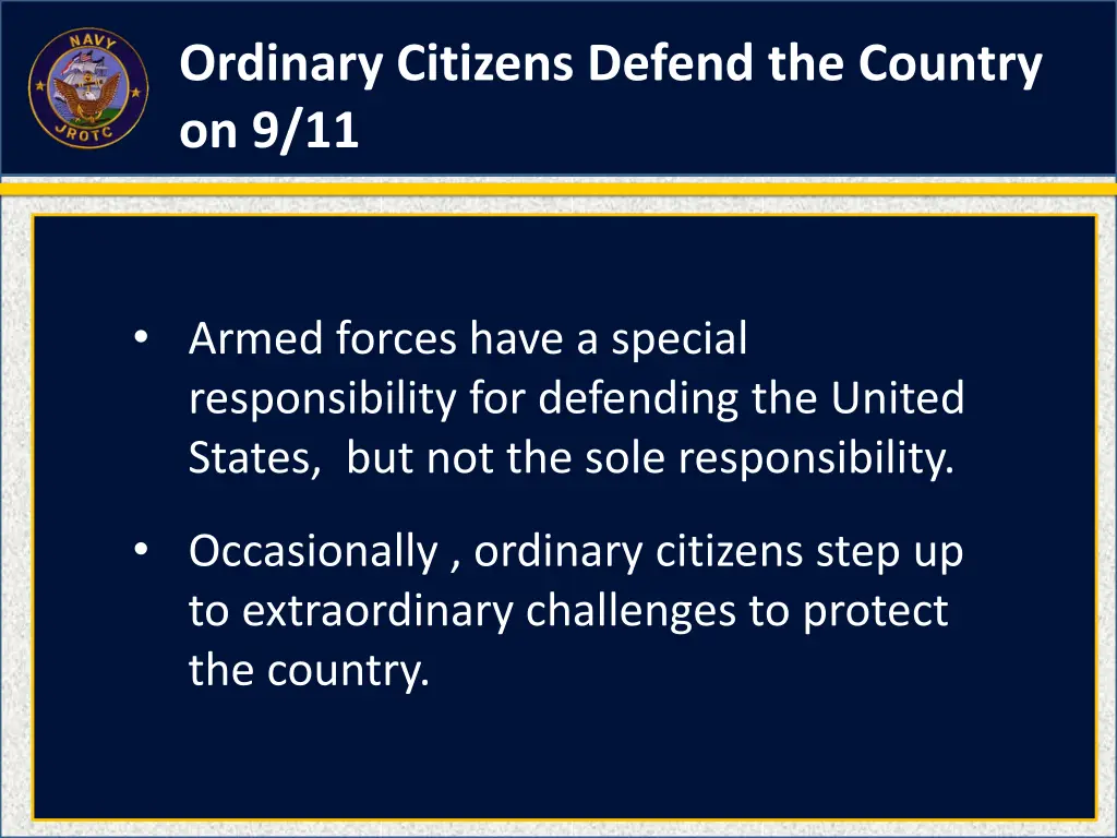 ordinary citizens defend the country on 9 11