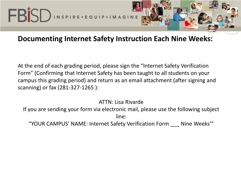 documenting internet safety instruction each nine