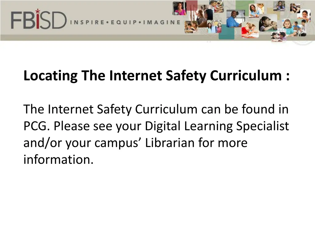 locating the internet safety curriculum