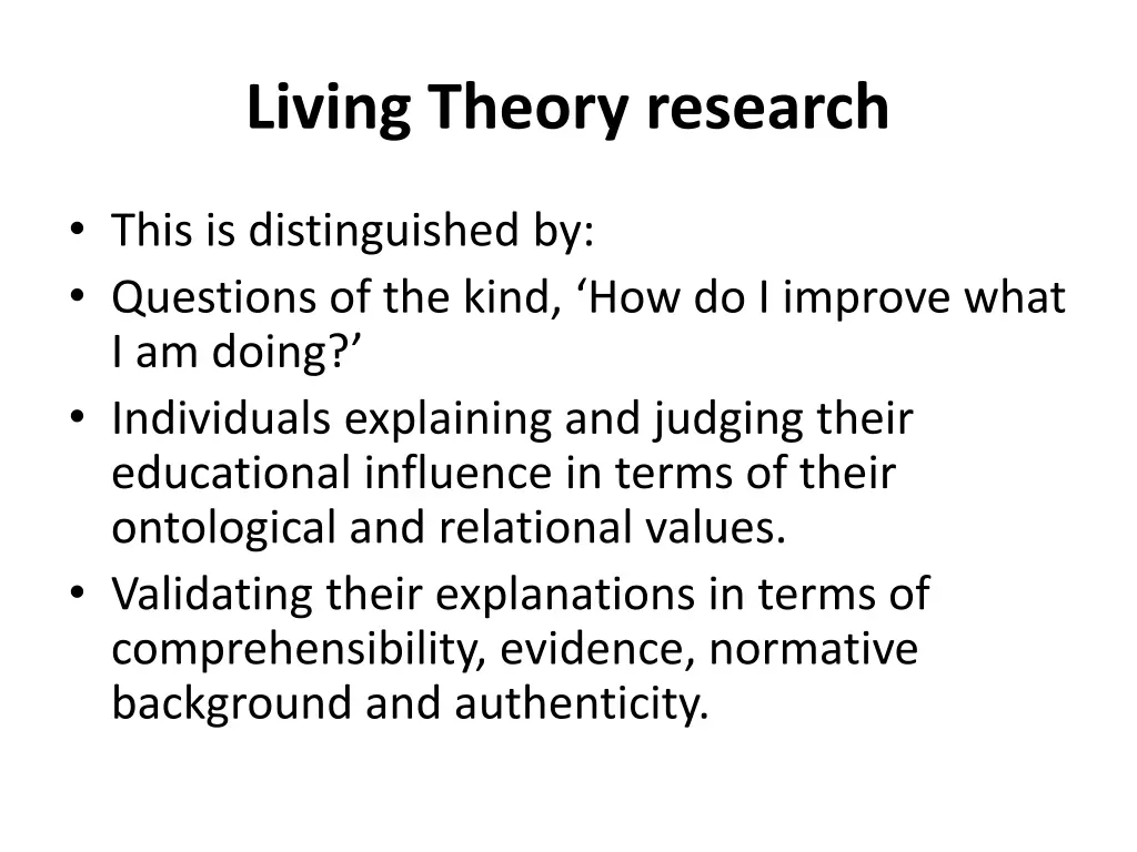 living theory research