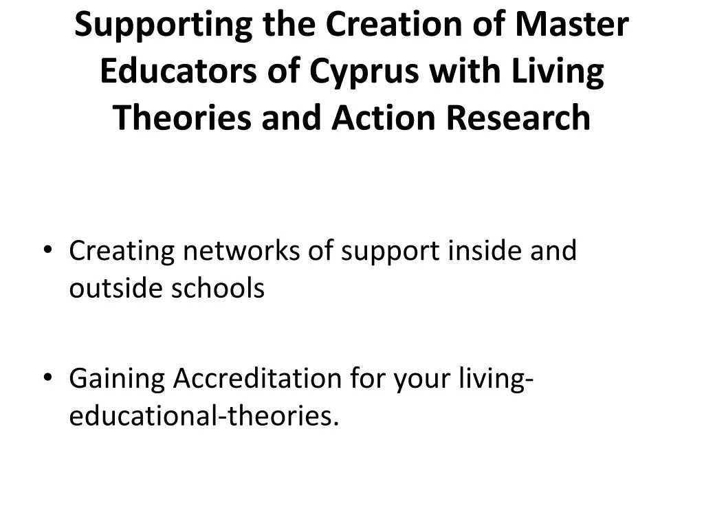 supporting the creation of master educators