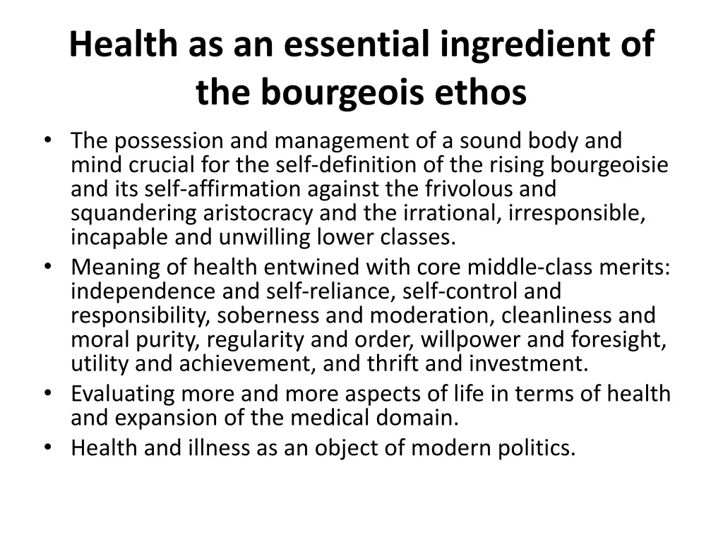 health as an essential ingredient