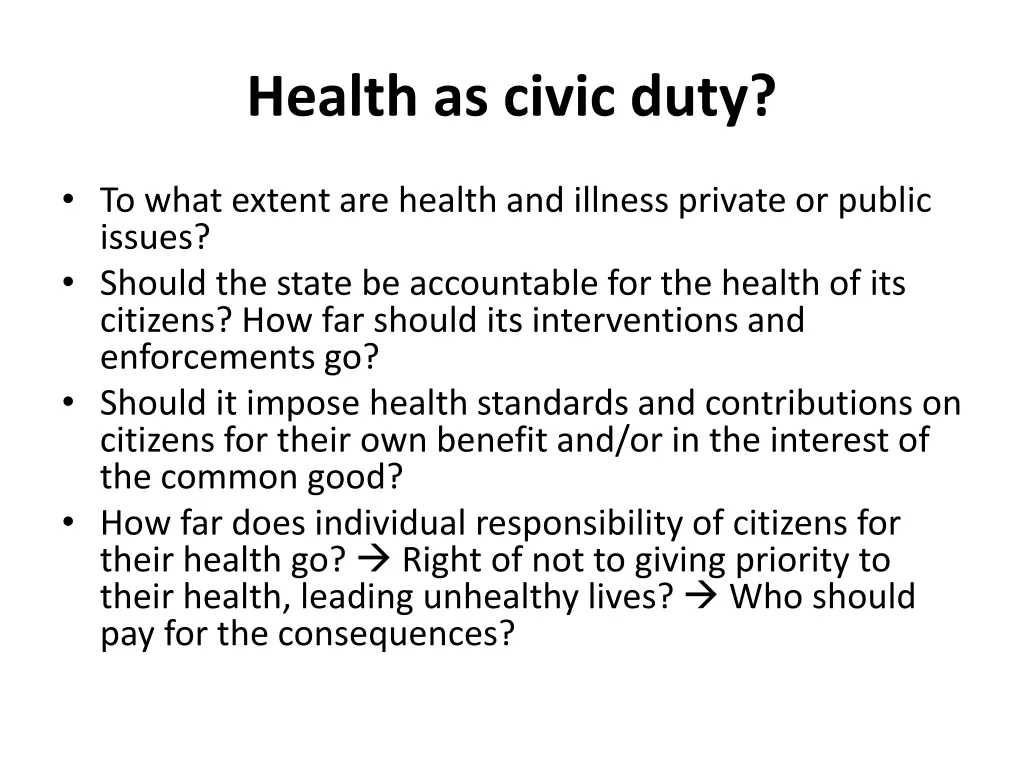 health as civic duty