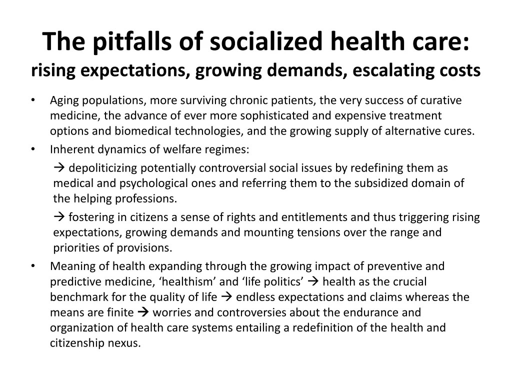 the pitfalls of socialized health care rising