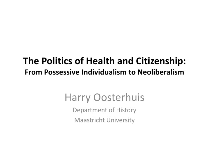 the politics of health and citizenship from