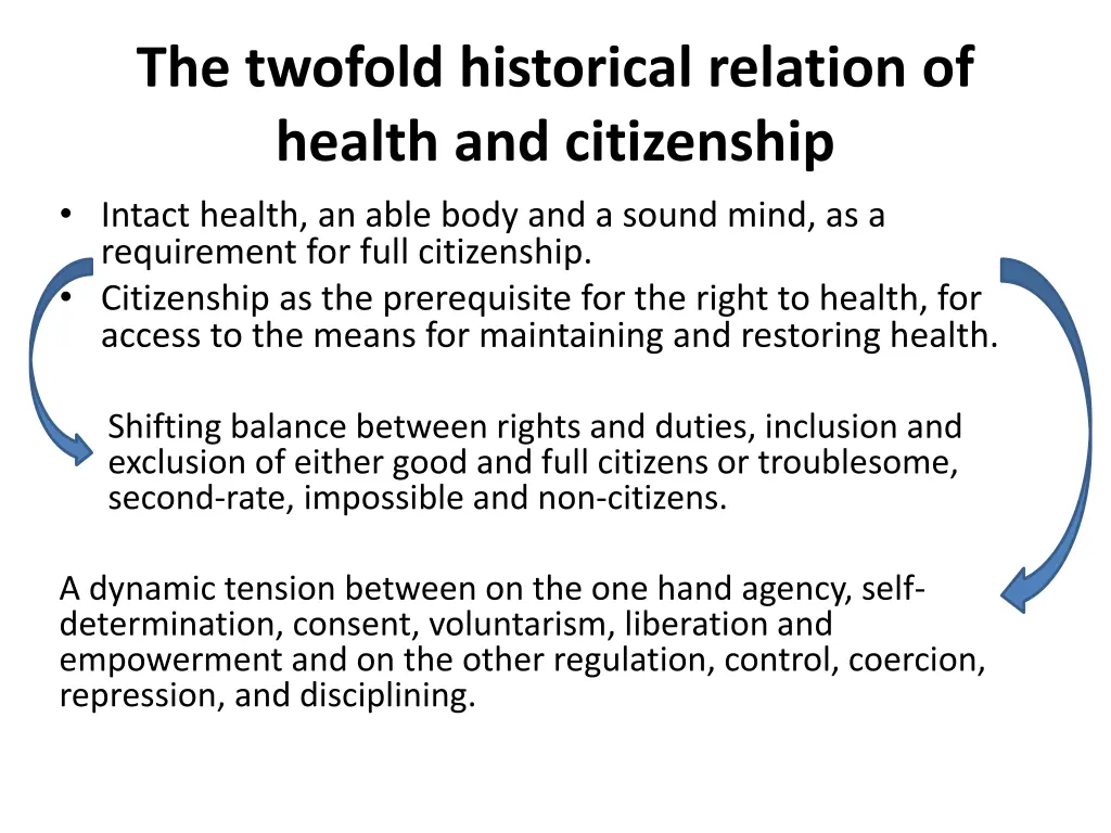 the twofold historical relation of health