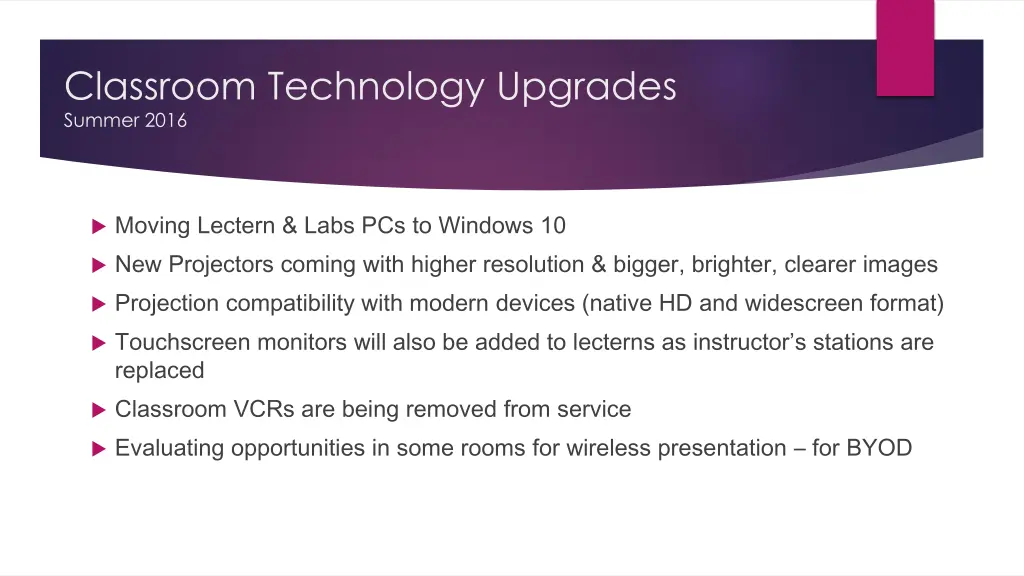 classroom technology upgrades summer 2016