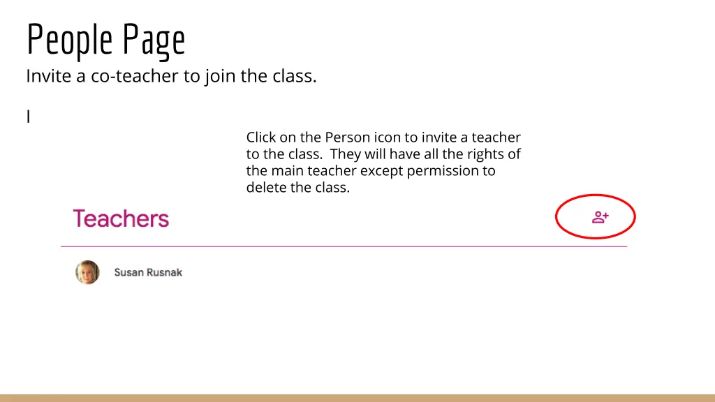 people page invite a co teacher to join the class